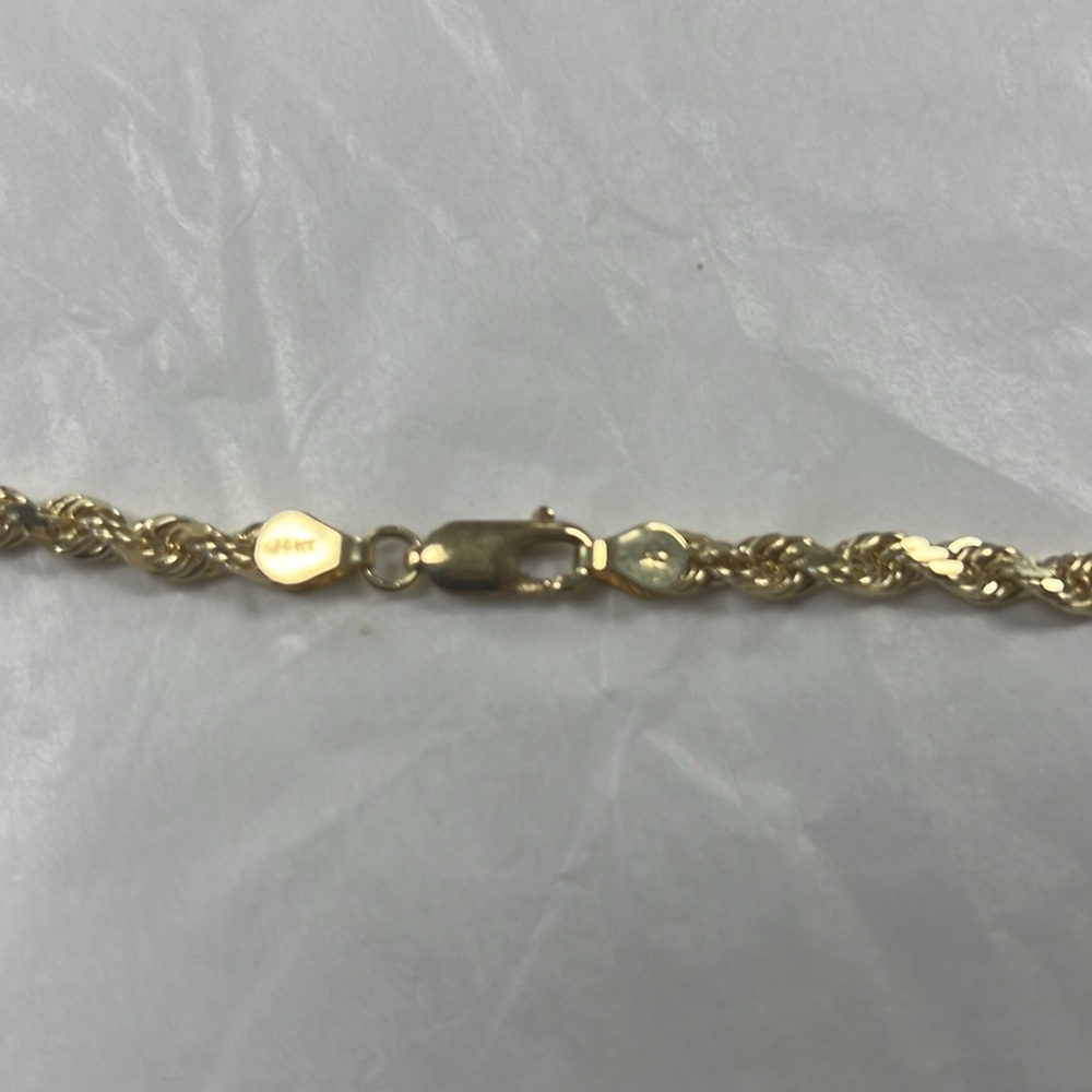 NEW Solid 14K Gold Rope Necklace 22” - Picture 3 of 4